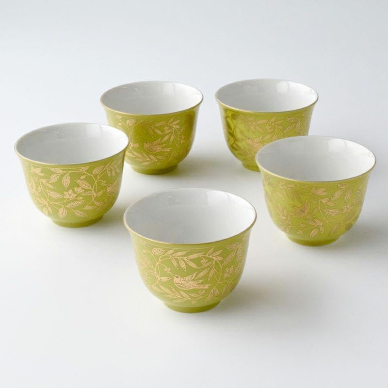 Amazon.co.jp: たち吉 萌葱金彩 茶器お茶呑茶碗5客セット 木